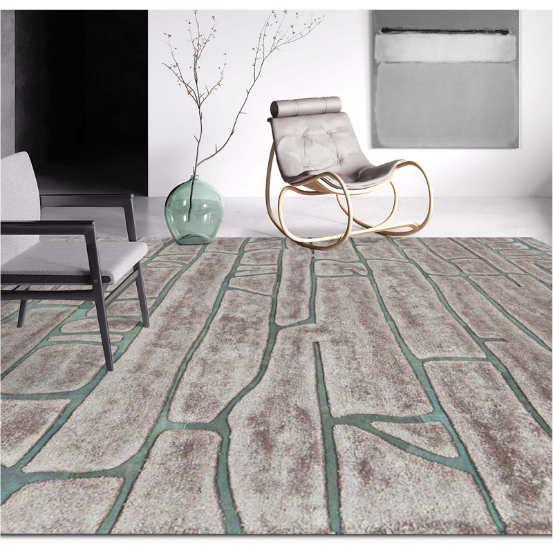 Abstract Area Rug in Brown