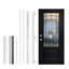 Privacy Tempered Glass Exterior Doors, 36 x 80 FRP Front Entry, Modern Style