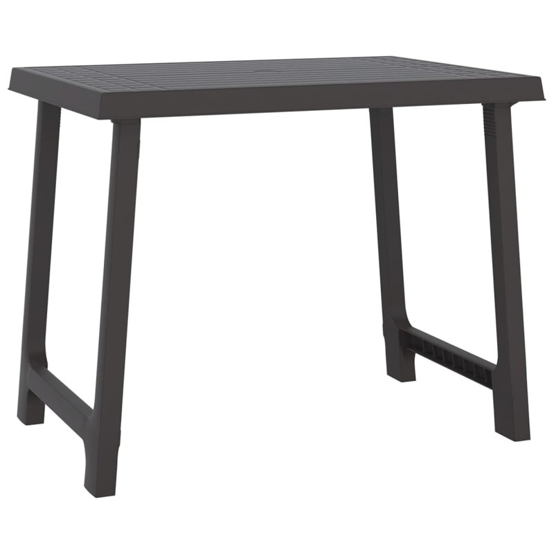 Maegon Rectangular Outdoor Camping Table With Umbrella Hole , 79cm cm W 56cm cm D, Anthracite
