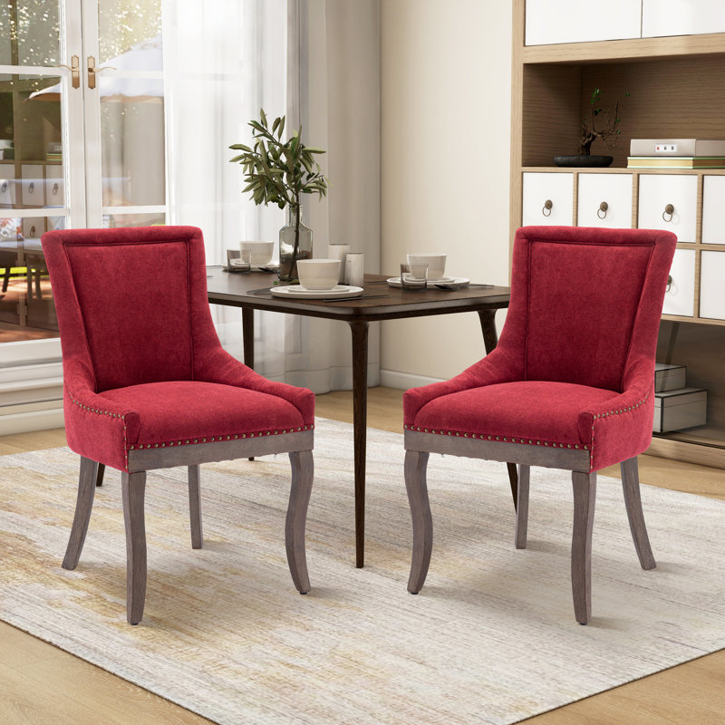 Alsen Upholstered Side Chair, Burgundy