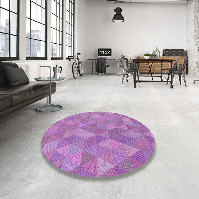 Geometric Indoor Rug, Round 3'