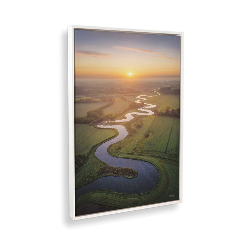 Winding River Sunset by Martin Podt Art Print, 20 W x 30 H, White, Framed Canvas