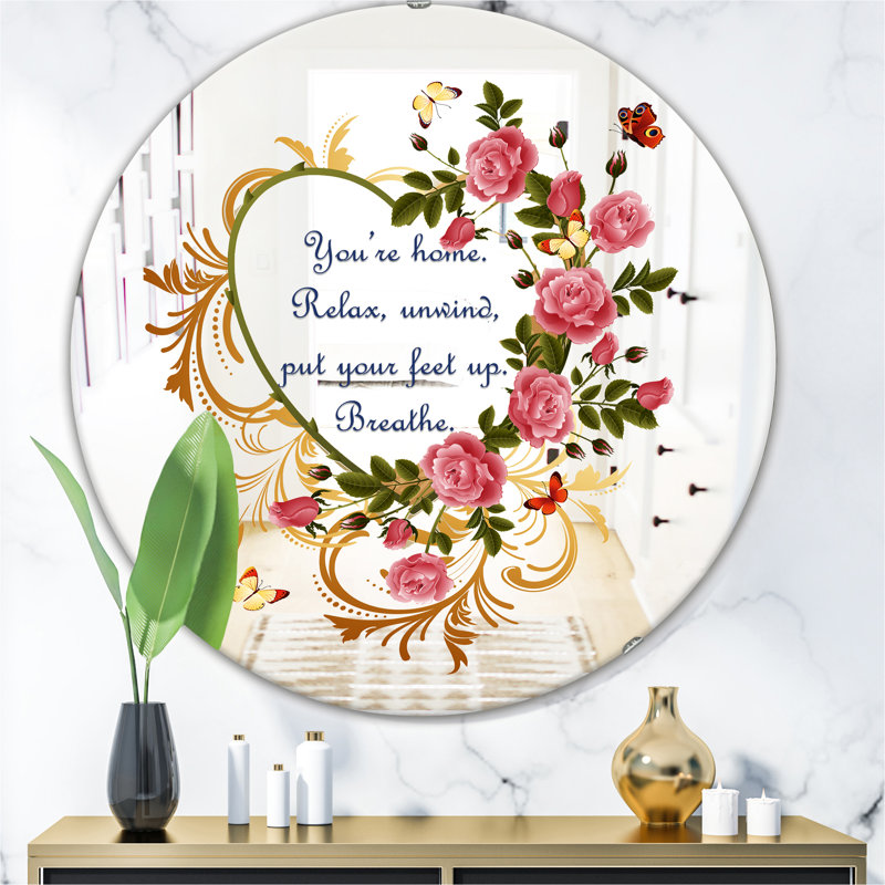 Miroir mural sans cadre You Are Home Relax, H 23,6 po x l 23,6 po