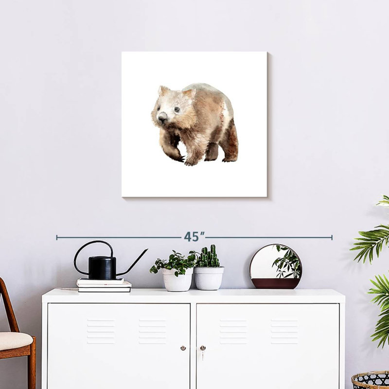 Crowle aquarelle Wombat, H 24 po x l 24 po