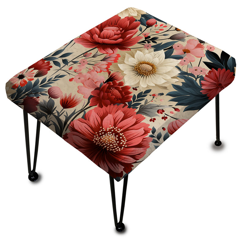 Boho Chic Floral Motif - Repose-pieds rectangulaire floral