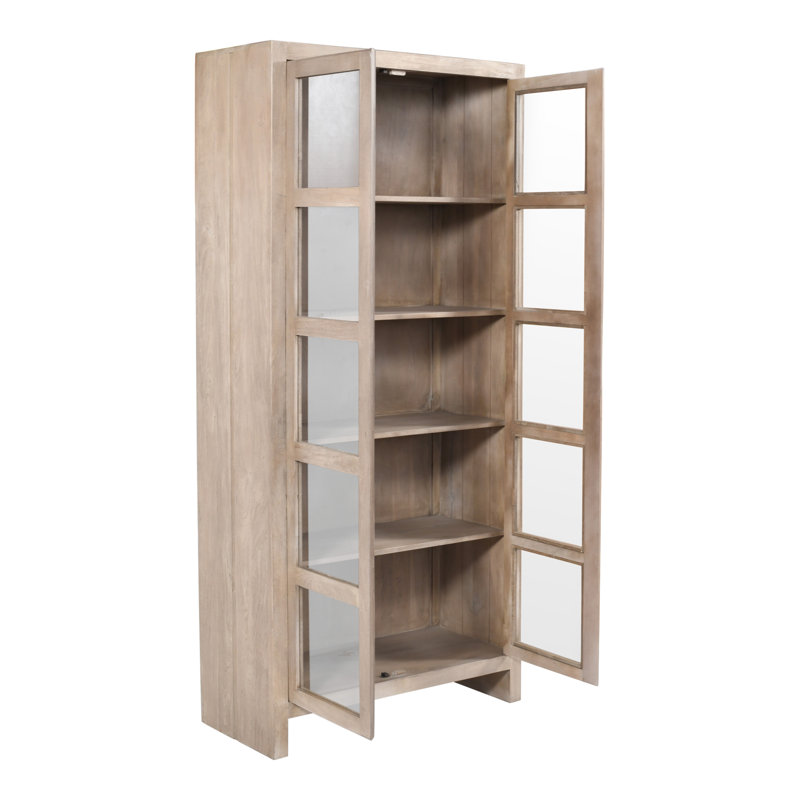 Rayborn Cabinet In Modern Light Ash Ivory Finish On Reclaimed Solid Wood