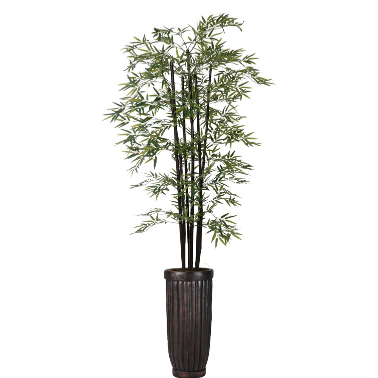 Panama 101'' Faux Bamboo Tree in Fiberstone Planter