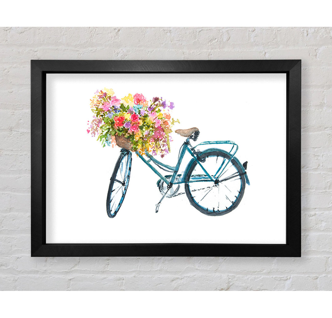 Blumen auf einem Fahrrad - Einzelne Bilderrahmen Kunstdrucke