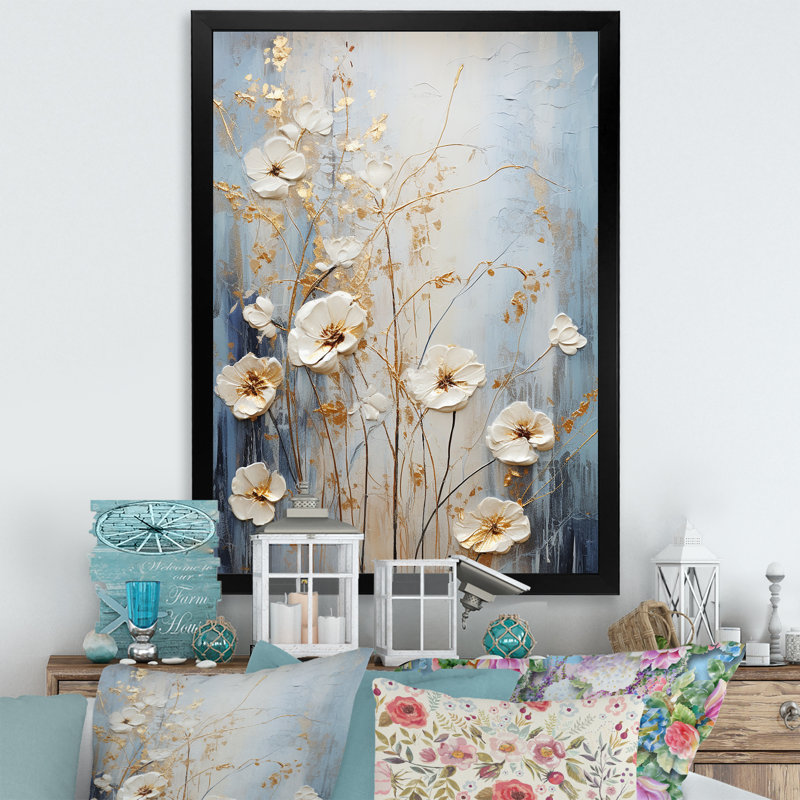 «Wildflowers Botanical Beauty I», reproduction sur toile, Cadre simple noir, H 40 po x l 30 po x P 1,5 po