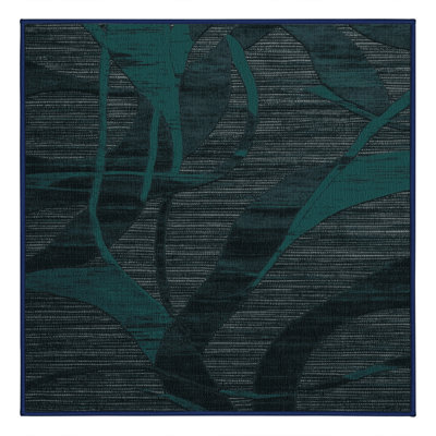 Machine Washable Abstract Blue Area Rug