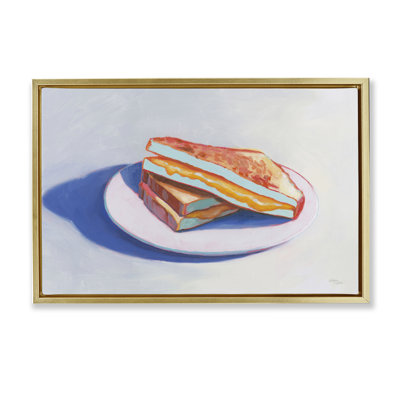Toile flottante grillée au fromage avec encadrement doré par Wellington Studio