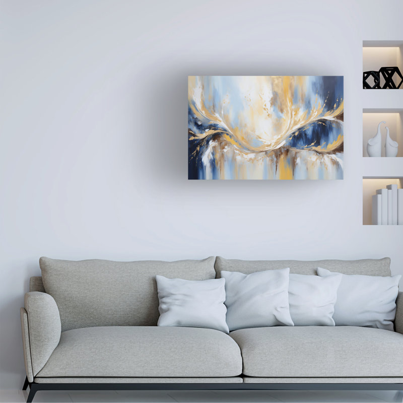 Art mural sur toile tendue - Art mural «Gold Foil Arcs» d'Imagine It Images pour le salon, la chambre à coucher ou le bureau - 30 x 47