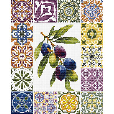 Ensemble de point de croix compté Olive Palette of the Mediterranean B7050L