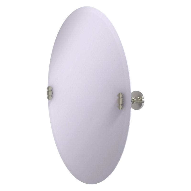 Gober Metal Wall Mirror, Satin Nickel, 29 H x21 W x 2.5 D