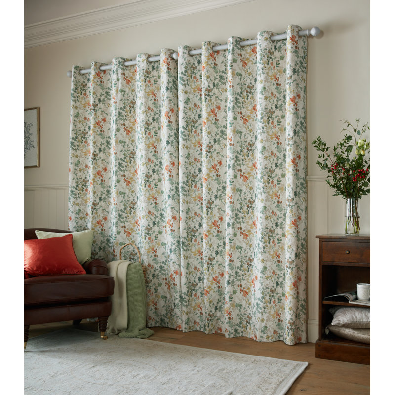 Laura Ashley 100% Cotton Curtain Panel Pair, 64X72