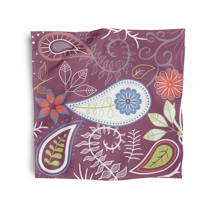 Chemaram Paisley Floral  Napkins, Purple