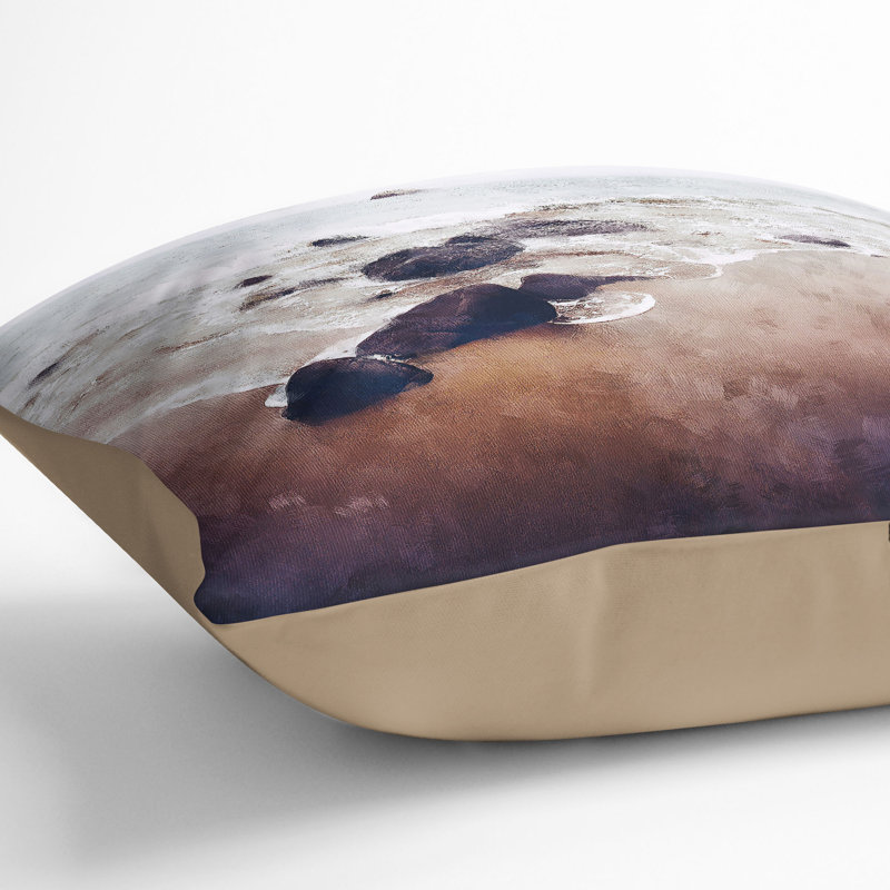 Square Throw Cushion, Stone, 40cm H x 40cm W x 15cm D