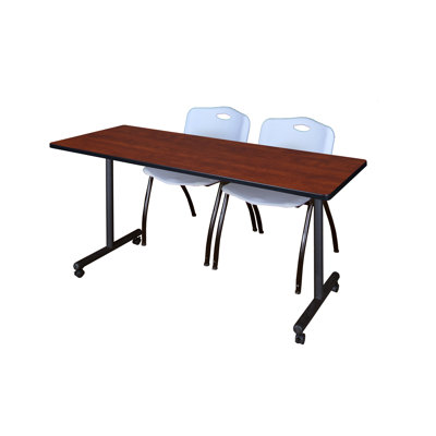 Kobe Mobile T-Base Training Table, 2 M Stack Chairs