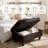 Rectangular Storage Ottoman Bench With Hinged Lid, Faux Leather Footrest For Living Room, Bedroom, Entryway, Brown, 35"X23.5"X17.5"-487873019