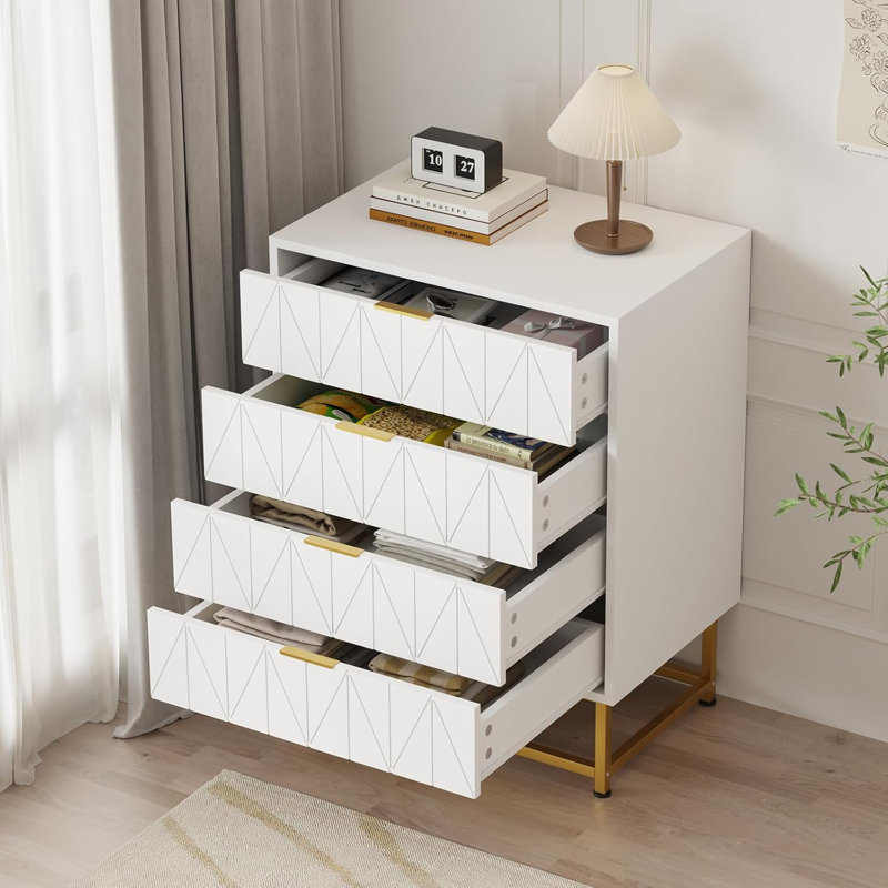 4 - Drawer Chest of Drawers, White