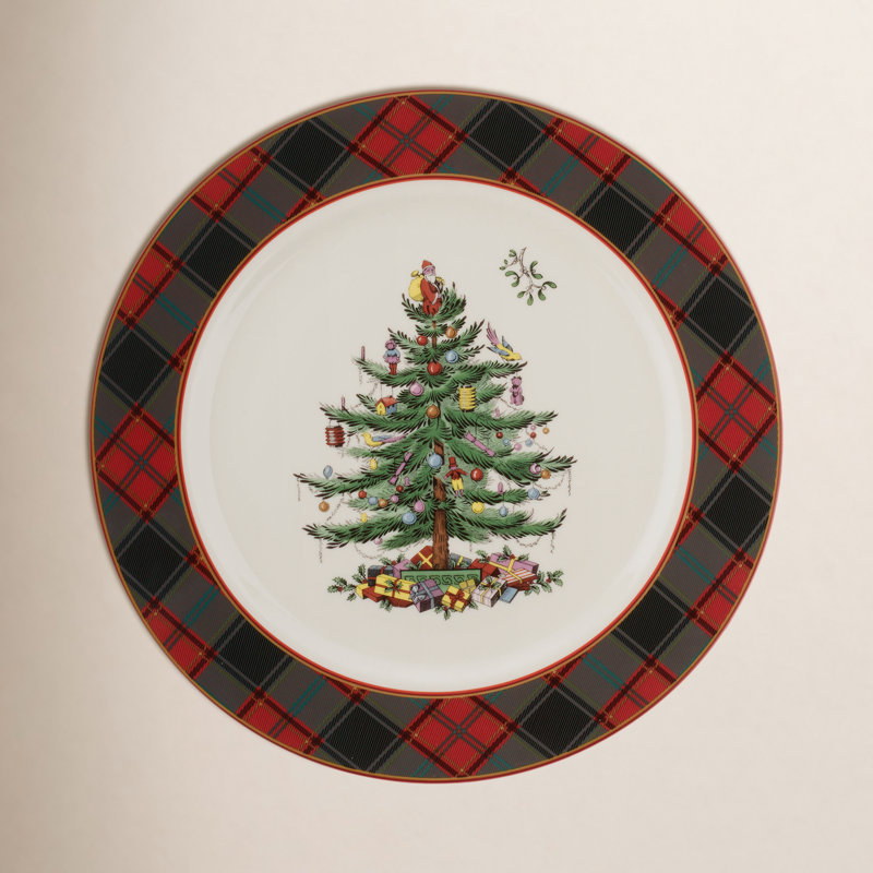 Spode Christmas Tree Tartan 11" Dinner Plate