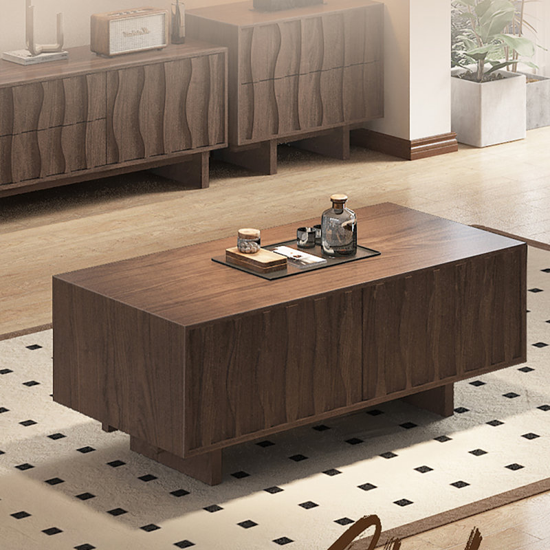 Table basse rétro simple et moderne, H 17,9 po x L 51,2 po x l 27,6 po, Noyer foncé