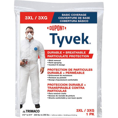 Trimaco 14125 3XL No Elastic Tyvek Coveralls-1PK