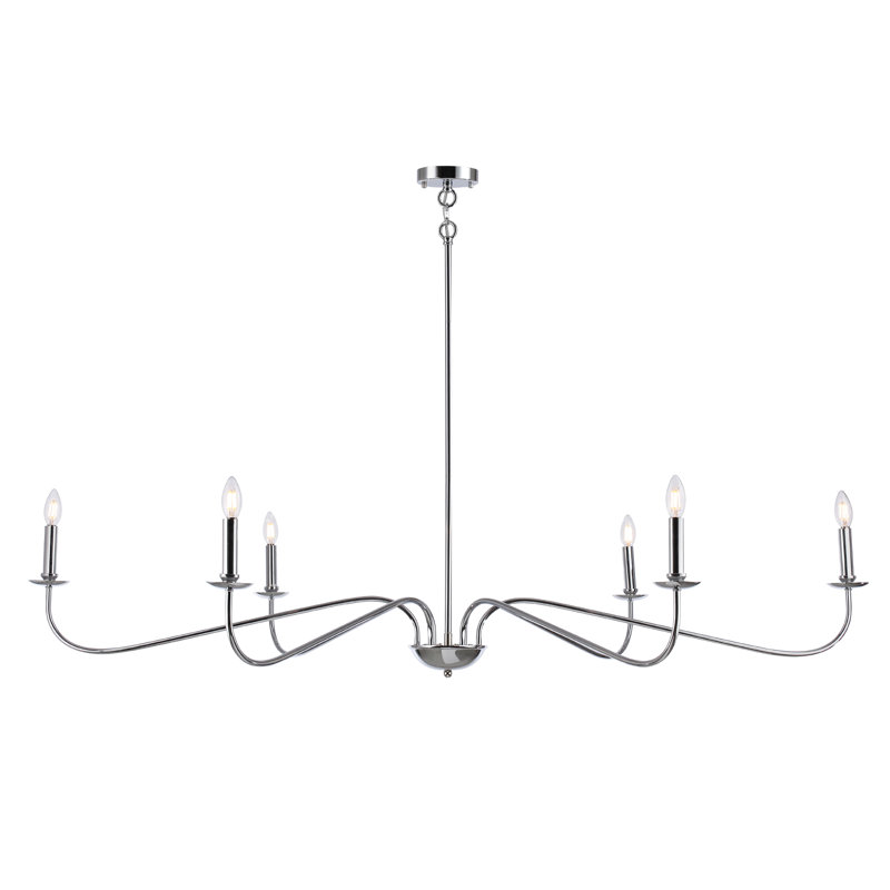 Lucca 6-Light Chandelier Elegant Traditional, Polished Chrome