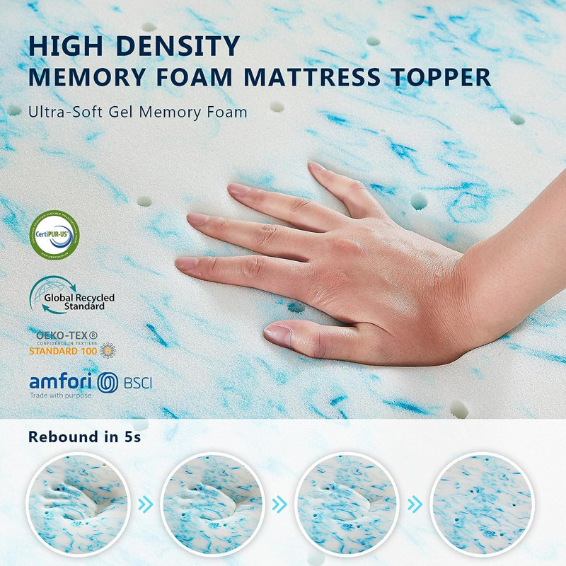 Surmatelas en mousse viscoélastique 8 po Tremaine, Grand