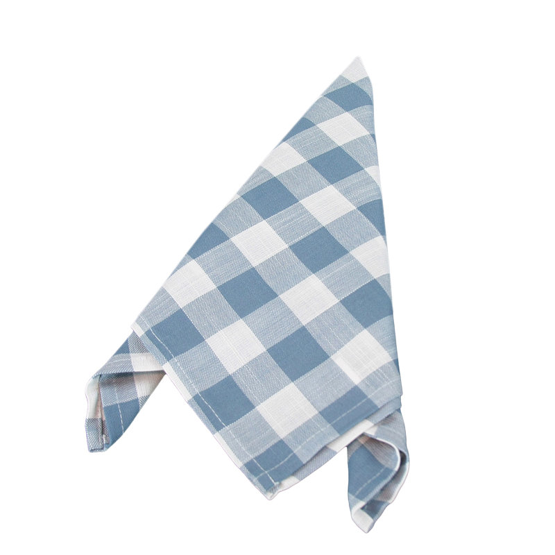 Aafreen Polyester Checkered Square Napkin, Blue