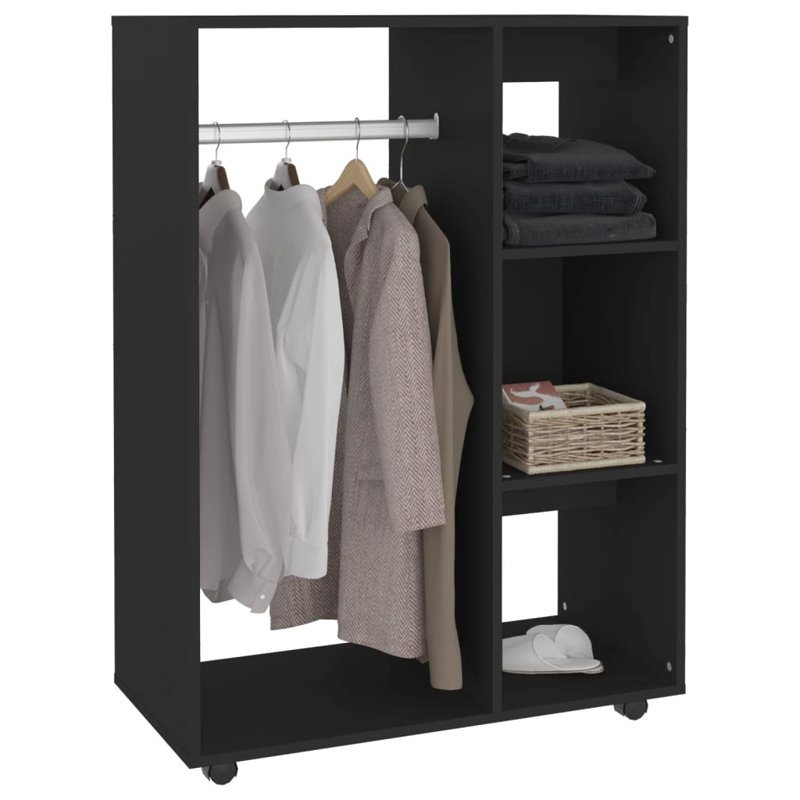Ayanda Manufactured Wood Wardrobe, Black
