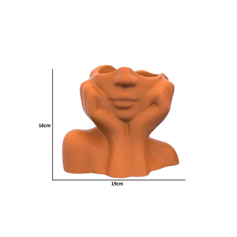 Stylish Ceramic Vase, Orange Color, 7.5 x 4.3 x 6.3 Inches | 100% High-Quality Ceramic, Perfect for Home Decor | Ideal for Fresh Flowers & Arrangements, Adds a Pop of Color to Any Room