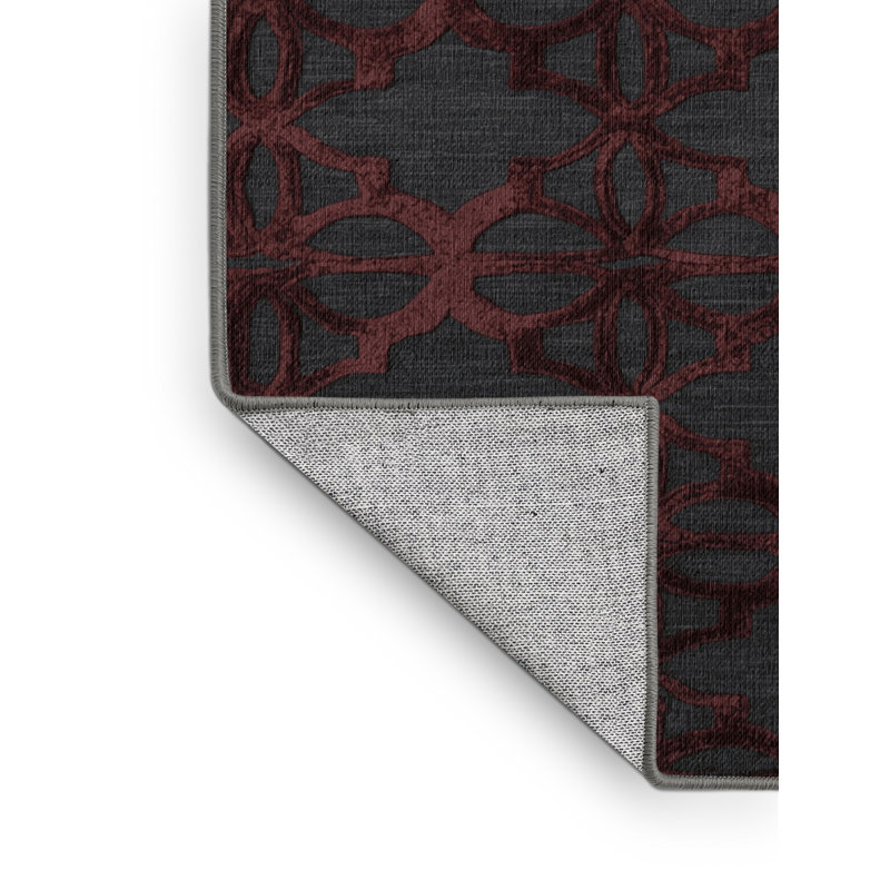 Tapis gris en treillis lavable à la machine, Rectangulaire 3 pi x 5 pi