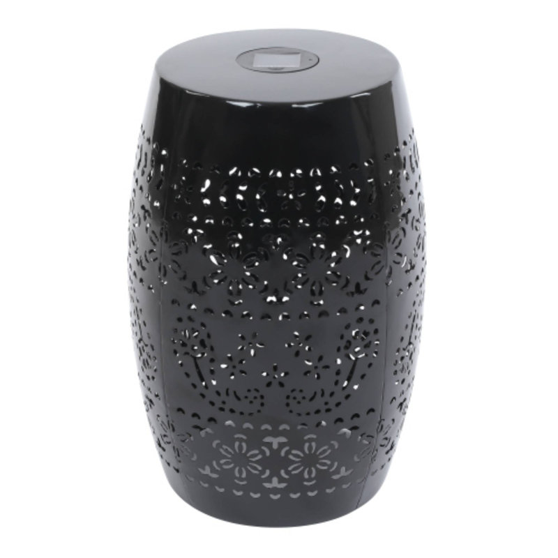 Table d'appoint solaire de couleur noire, parfaite pour l'extérieur, Noir