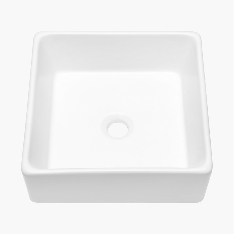 Ceramic Square Vessel Bathroom Sink