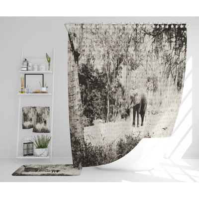 Neji Polyester Shower Curtain Set