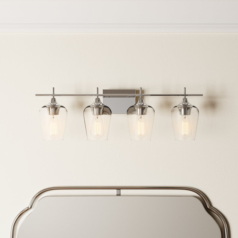 Breena Dimmable Vanity Light in Polished Chrome, Clear, Polished Chrome
