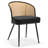 19.3" H PU Leather Fabric Upholstered Modern Dining Chairs With Cane Back and Black Metal Frame-965343955-951666008