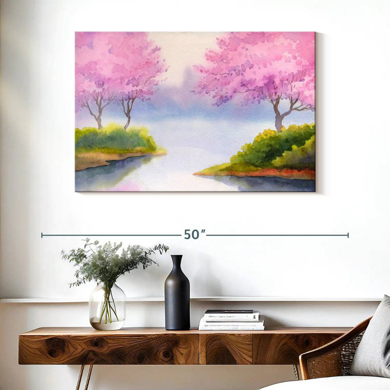 Kerrick Pink Spring Trees, 26" H x 39" W
