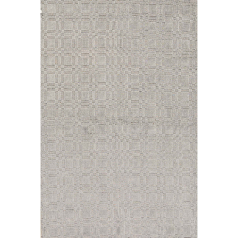 Tapis gris foncé noué à la main de haute qualité, Rectangle 5 pi 11 po x 9 pi 2 po