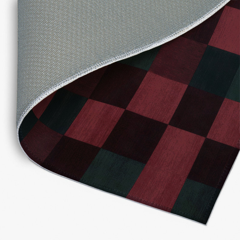 Checkered Brown Indoor and Outdoor Area Rug, Rectangle 8' x 10'