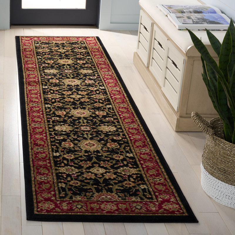 Berrywood Oriental Area Rug, Rectangle 99 x 160 cm, Black/Red