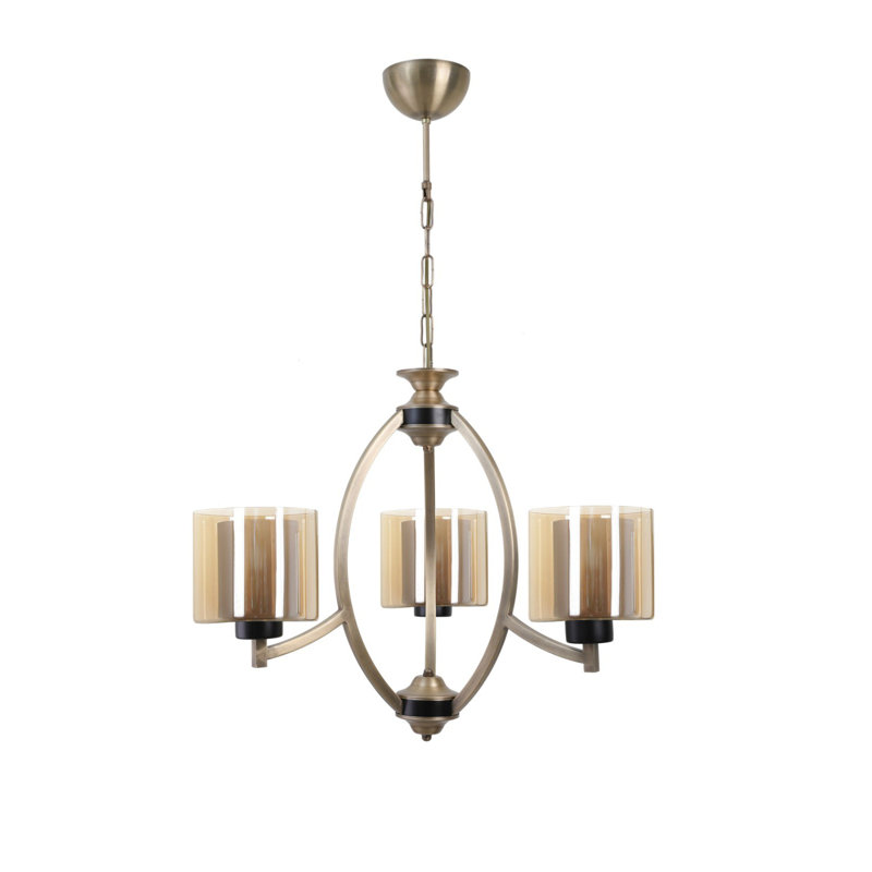 Rivera 3 - Light Shaded Chandelier, Gold, Gold