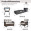 Ensemble de conversation pour causeuse en osier 5 pièces avec chaises berçantes et foyer d'extérieur Esquer-498772581-498772585