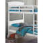 Transitional Style Twin Full Bunk Bed, White, Plank Design, Panel Headboard & , Reversible , Bracket Feet, Joint System Bed With And Headboard, Solid Wood Construction