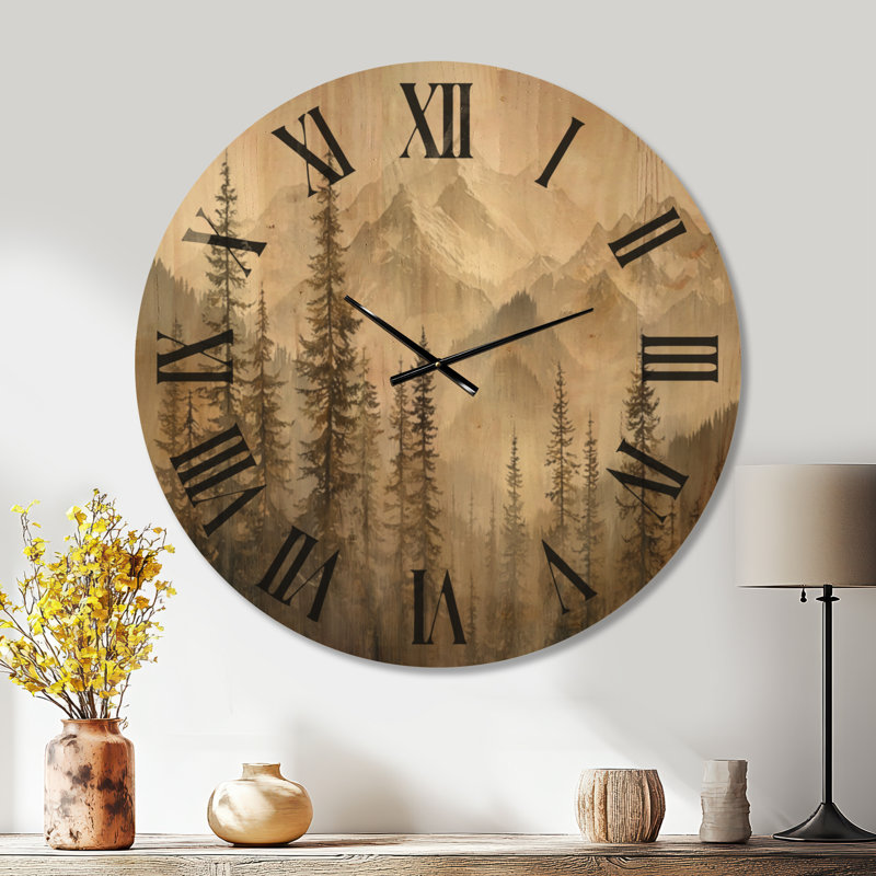 Horloge murale en bois Alpine Alpine, Oversized