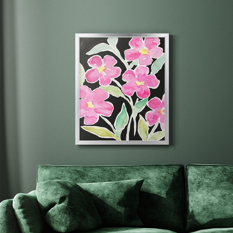 Chorale florale, toile de qualité supérieure, prête à être accrochée, Argent, H 24 po x l 20 po