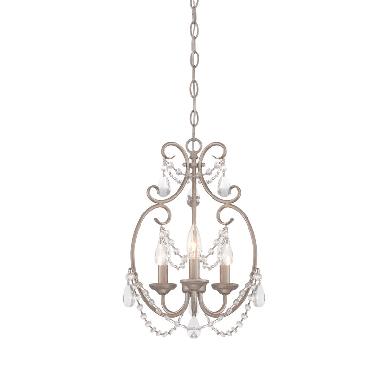 Catlett 3 - Light Aged Platinum Candle Style Pendant