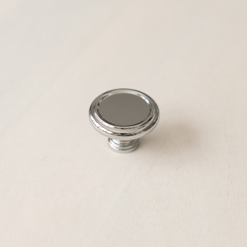 Berkshire Collection Round Knob - 1-1/2 " Diameter Cabinet Knob Chrome - Farmhouse Hardware for Drawers & Cabinets, Chrome