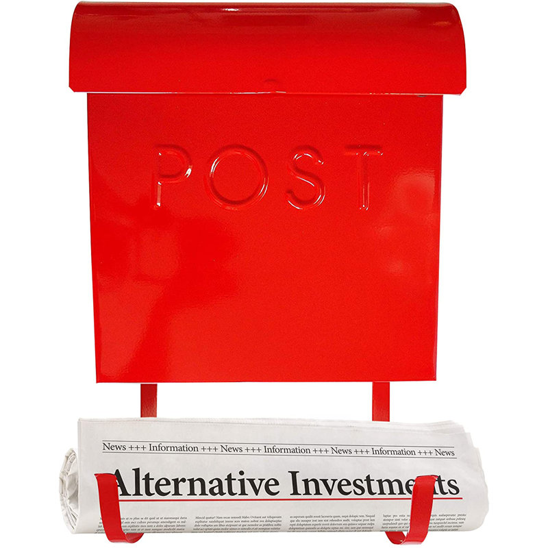 Boîte aux lettres murale poteau Euro, rouge